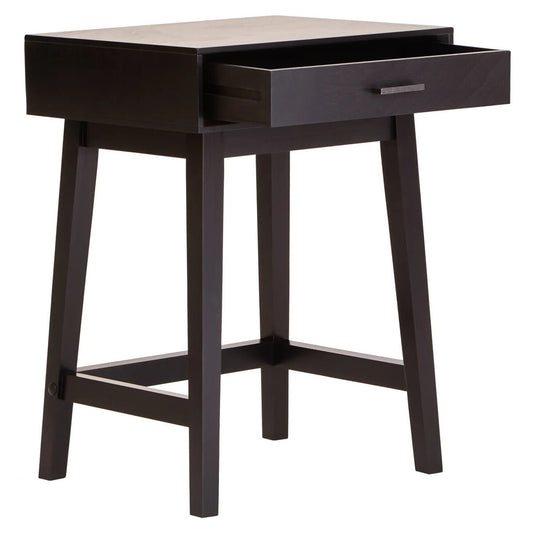 Malia One Drawer Black Wood Finish Side Table