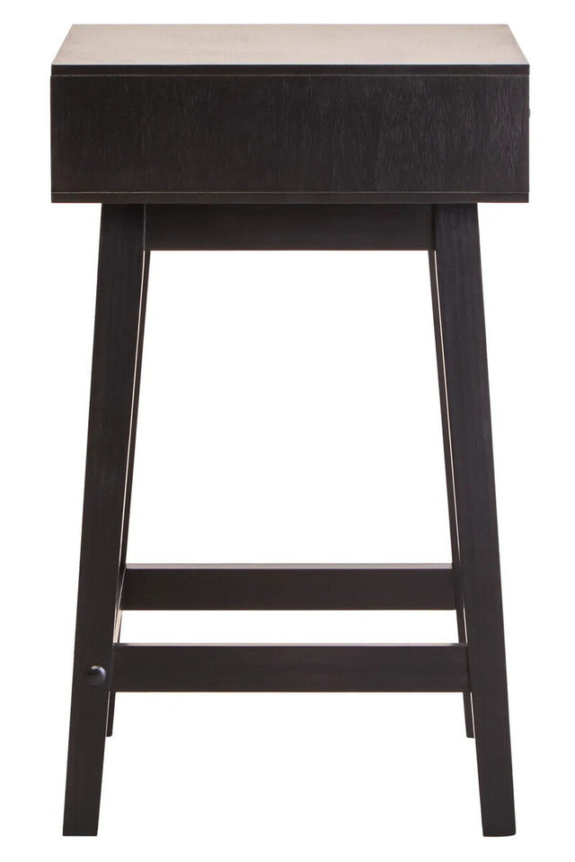Malia One Drawer Black Wood Finish Side Table