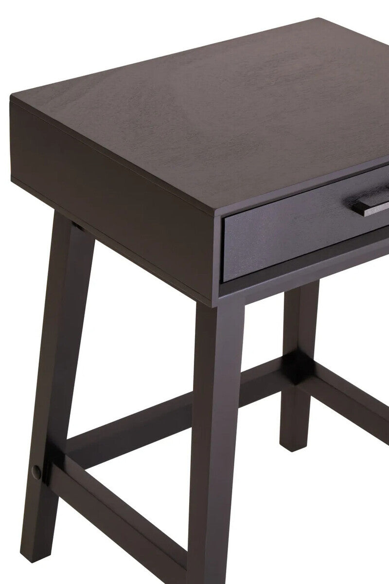 Malia One Drawer Black Wood Finish Side Table