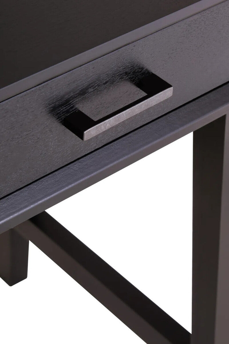 Malia One Drawer Black Wood Finish Side Table