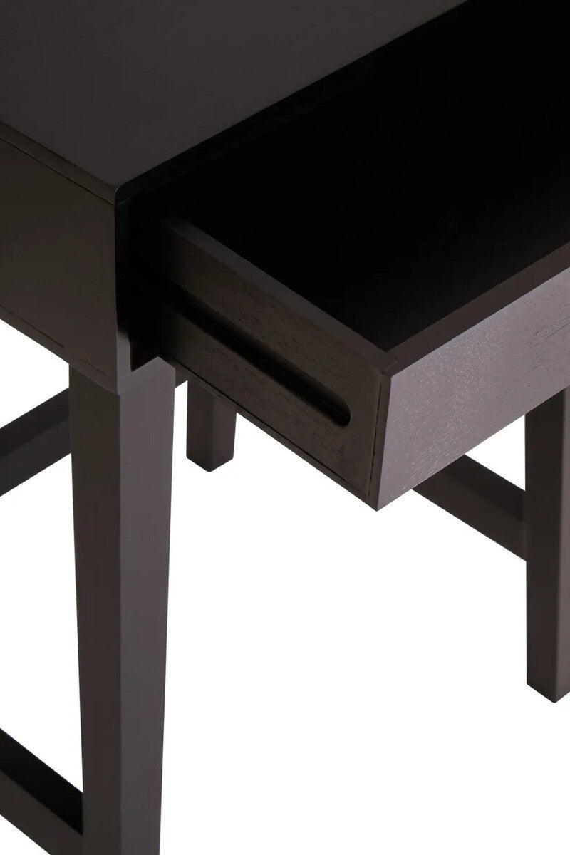 Malia One Drawer Black Wood Finish Side Table