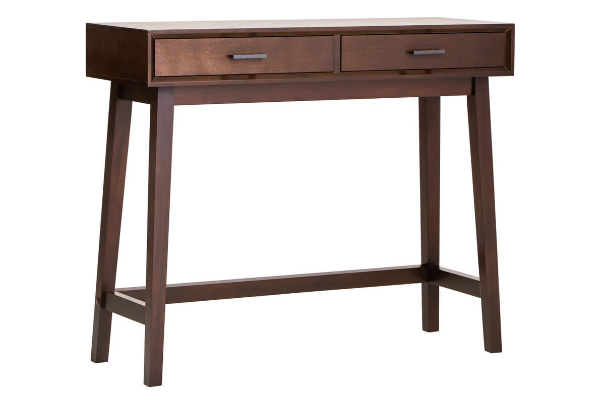 Malia Two Drawer Walnut Finish Wood Console Table