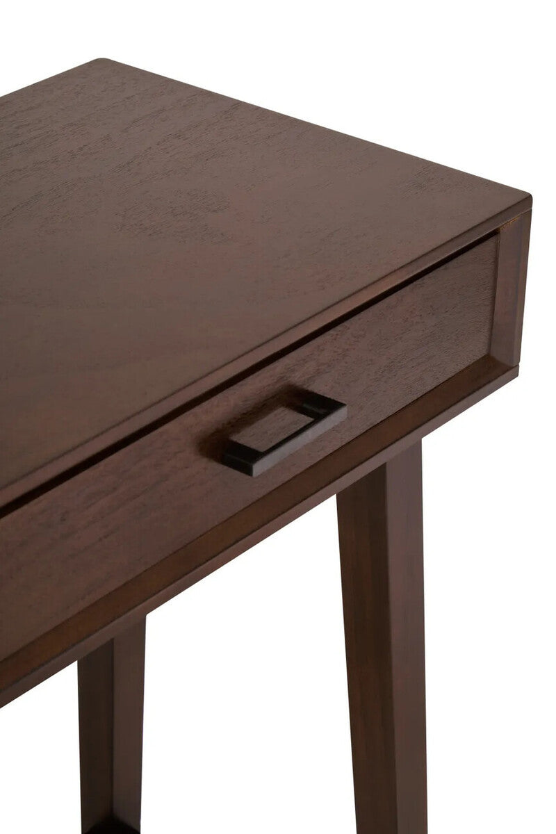 Malia Two Drawer Walnut Finish Wood Console Table