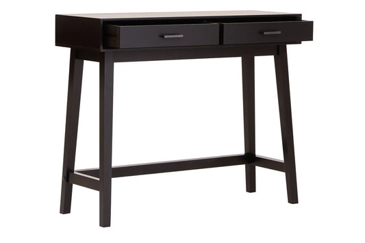 Malia Two Drawer Black Wood Finish Console Table