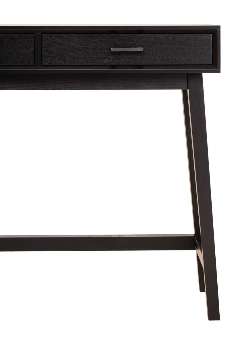 Malia Two Drawer Black Wood Finish Console Table