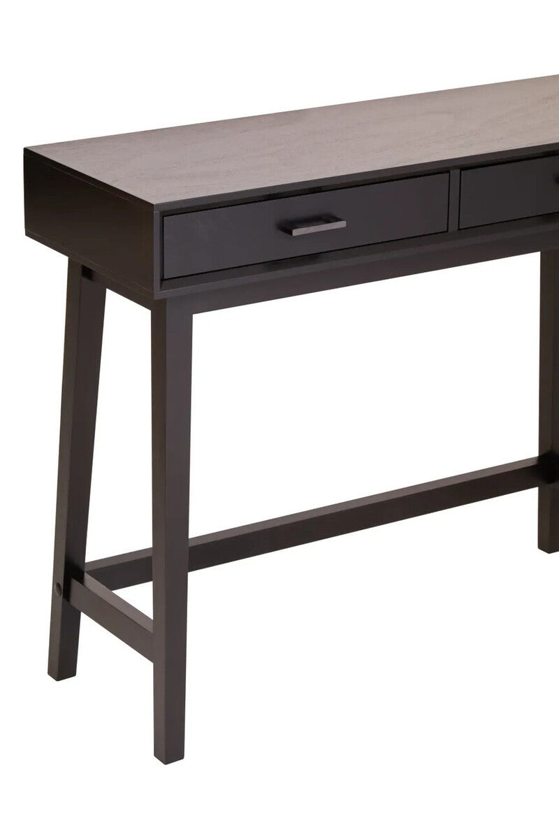 Malia Two Drawer Black Wood Finish Console Table