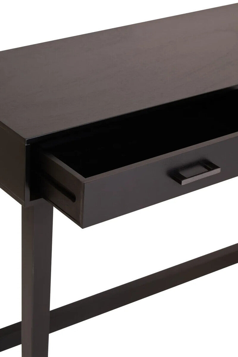 Malia Two Drawer Black Wood Finish Console Table