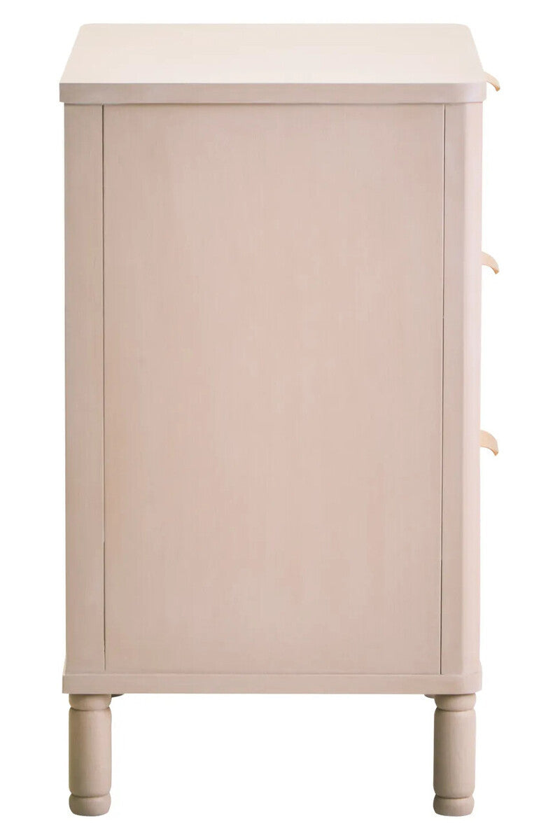 Harley Reed Detail Taupe Finish Three Drawer Chest