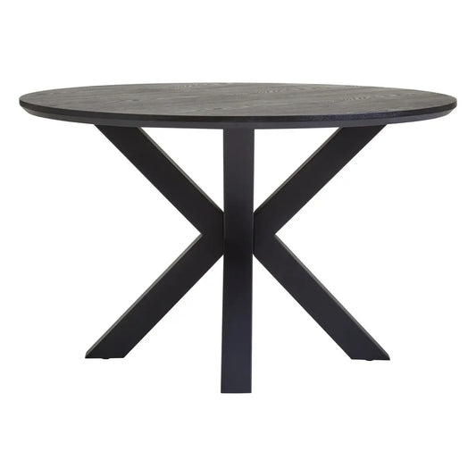 Stamford Dining Table With Black Metal Legs