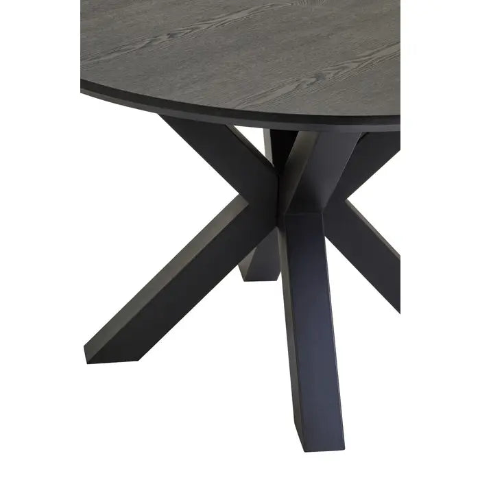 Stamford Dining Table With Black Metal Legs