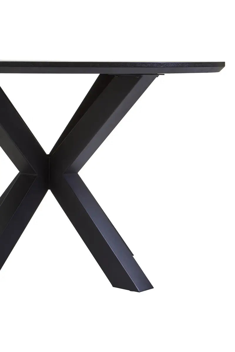 Stamford Dining Table With Black Metal Legs