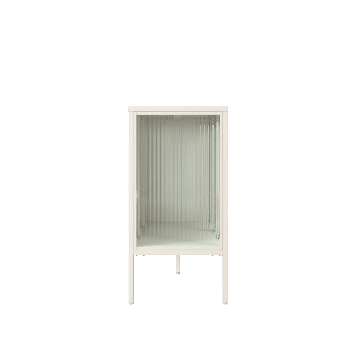 Ari Warm White Metal Fluted Glass Door Sideboard