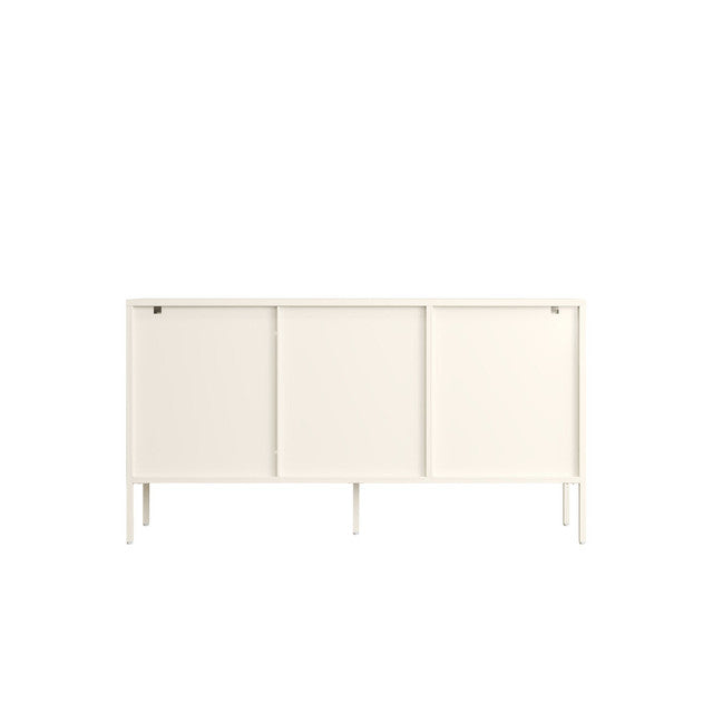 Ari Warm White Metal Fluted Glass Door Sideboard