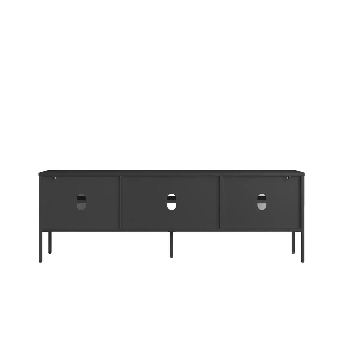 Ari Black Metal and Fluted Glass Door Media Unit