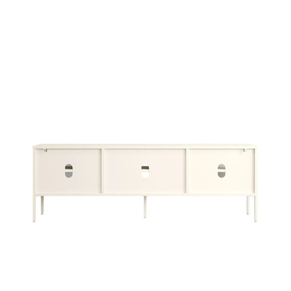 Ari White Metal Fluted Glass Door Media Unit