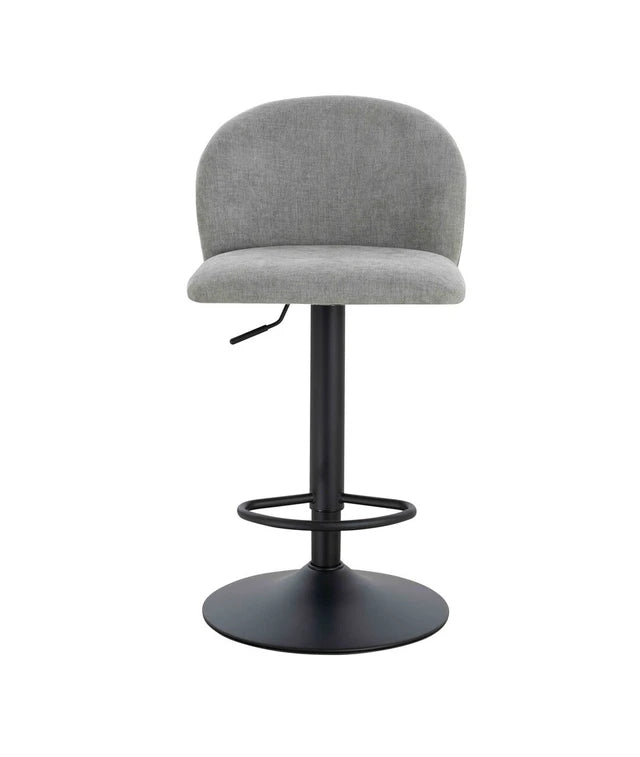 Montana Set of 2 Light Grey Textured Fabric Curved Bar Chairs