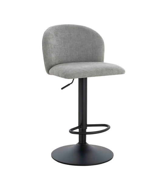 Montana Set of 2 Light Grey Textured Fabric Curved Bar Chairs