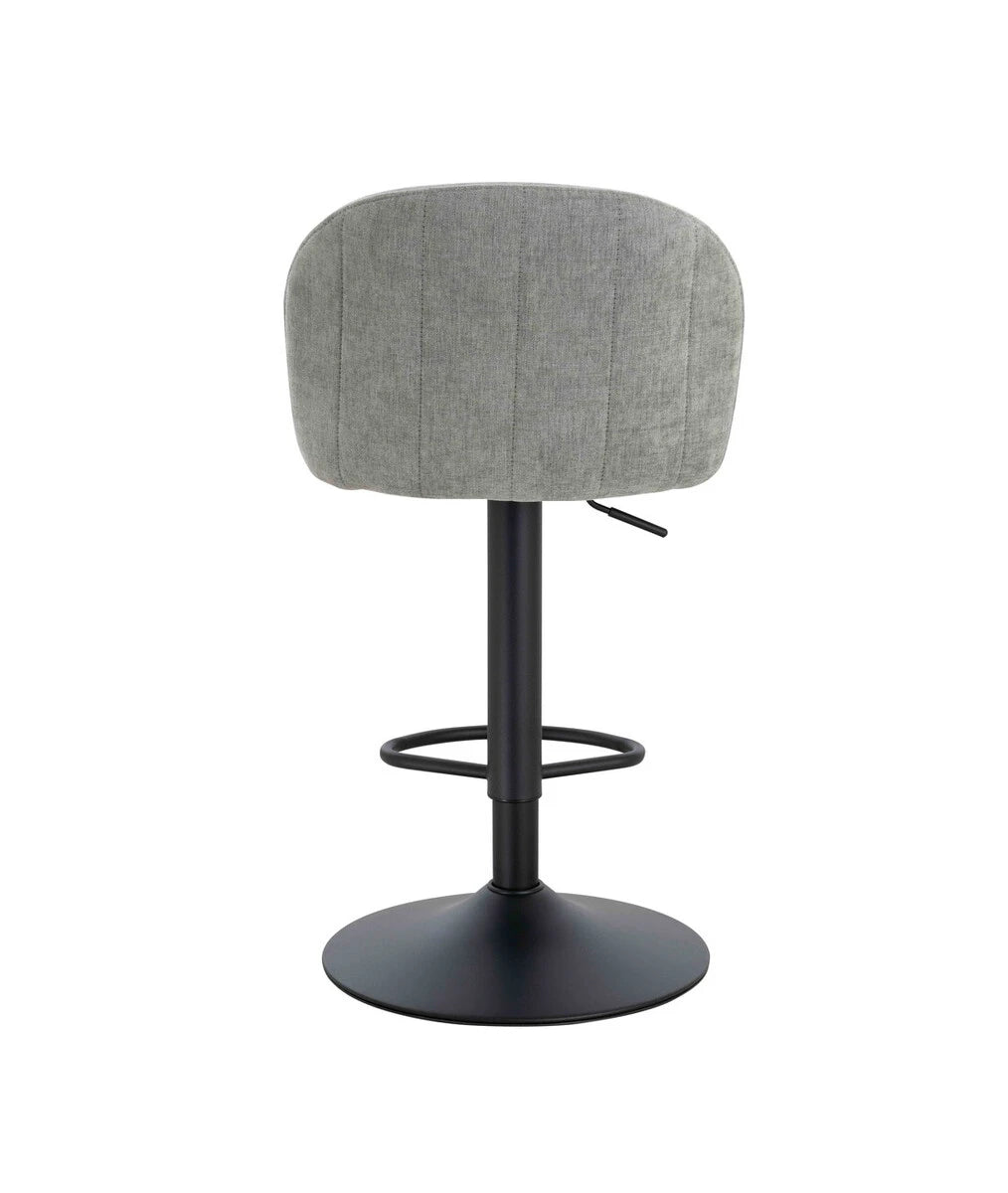 Montana Set of 2 Light Grey Textured Fabric Curved Bar Chairs