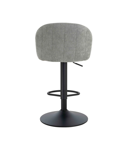 Montana Set of 2 Light Grey Textured Fabric Curved Bar Chairs