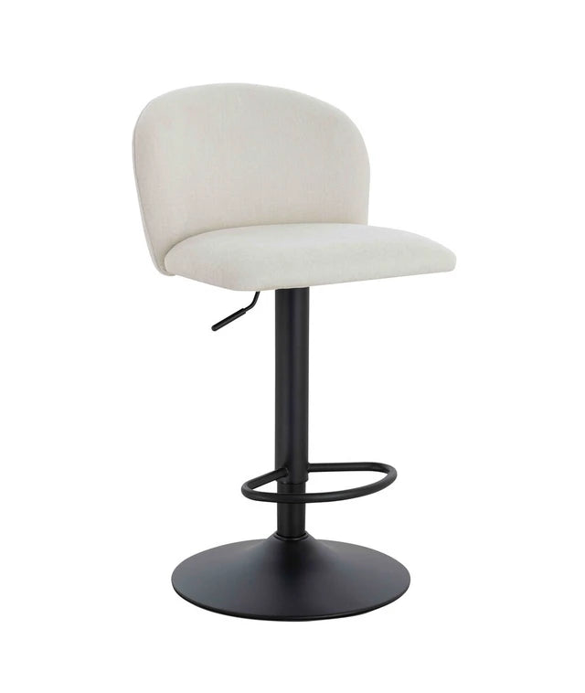 Montana Set of 2 Beige Textured Fabric Curved Bar Chairs