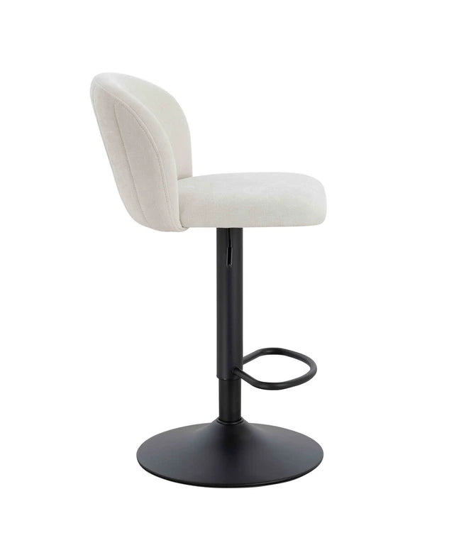 Montana Set of 2 Beige Textured Fabric Curved Bar Chairs