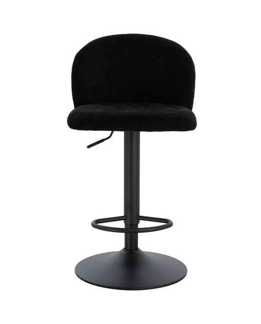 Montana Set of 2 Black Textured Fabric Curved Bar Chairs