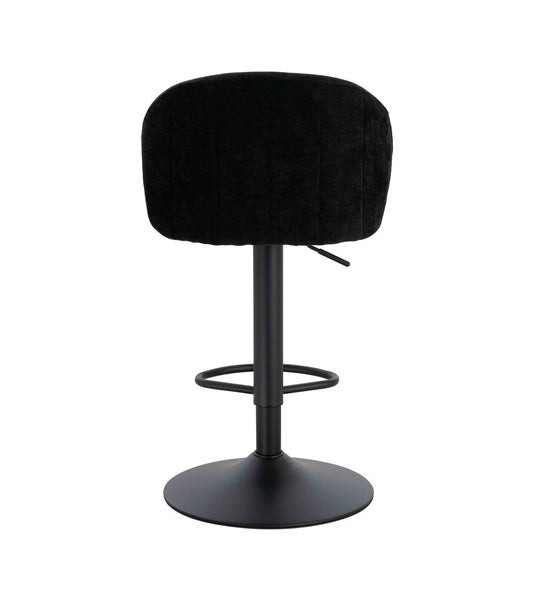 Montana Set of 2 Black Textured Fabric Curved Bar Chairs