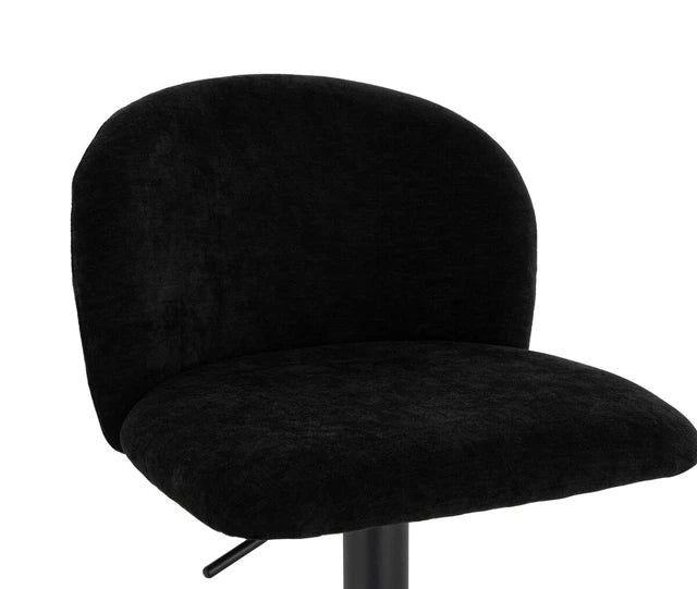 Montana Set of 2 Black Textured Fabric Curved Bar Chairs