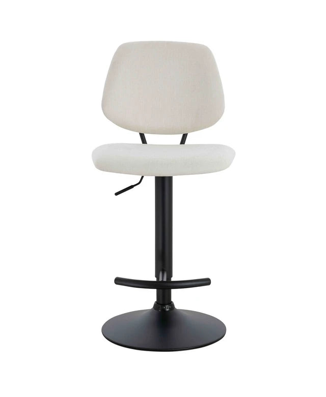 Marine Set of 2 Beige Textured Fabric Bar Chairs