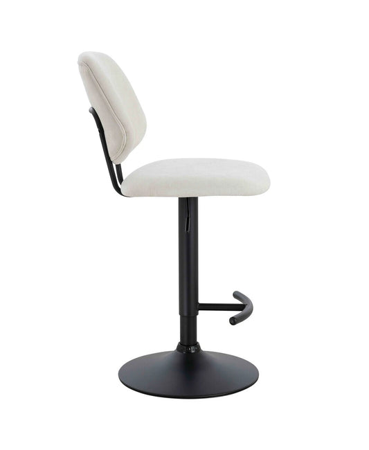 Marine Set of 2 Beige Textured Fabric Bar Chairs