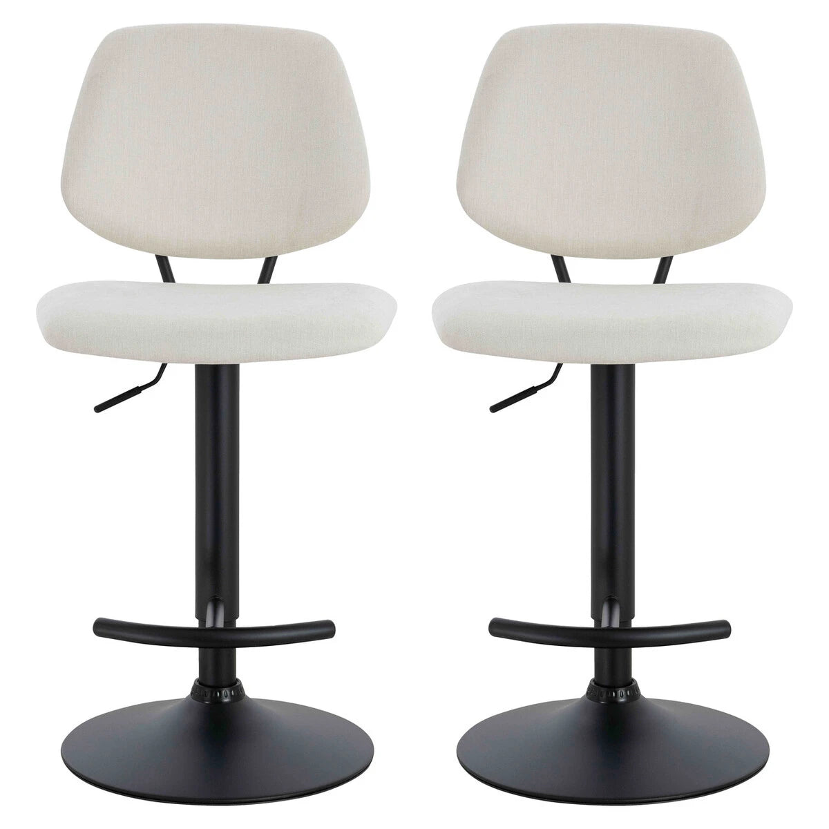 Marine Set of 2 Beige Textured Fabric Bar Chairs
