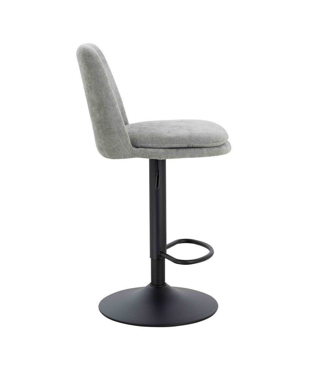Myla Set of 2 Light Grey Textured Fabric Cushioned Bar Chairs