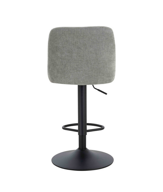 Myla Set of 2 Light Grey Textured Fabric Cushioned Bar Chairs
