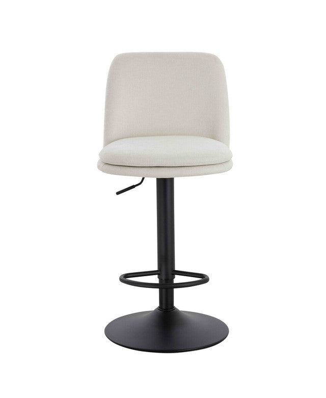 Myla Set of 2 Beige Textured Fabric Cushioned Bar Chairs