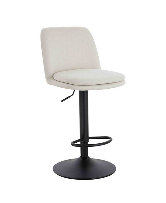 Myla Set of 2 Beige Textured Fabric Cushioned Bar Chairs