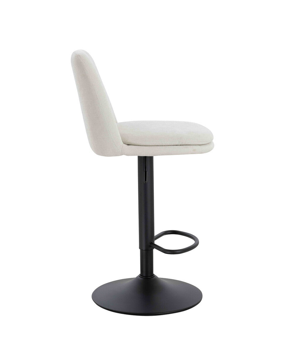 Myla Set of 2 Beige Textured Fabric Cushioned Bar Chairs