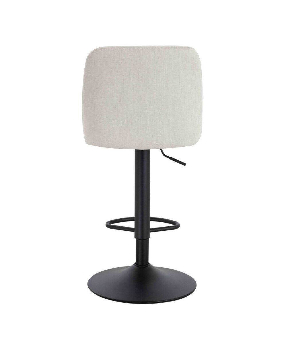 Myla Set of 2 Beige Textured Fabric Cushioned Bar Chairs