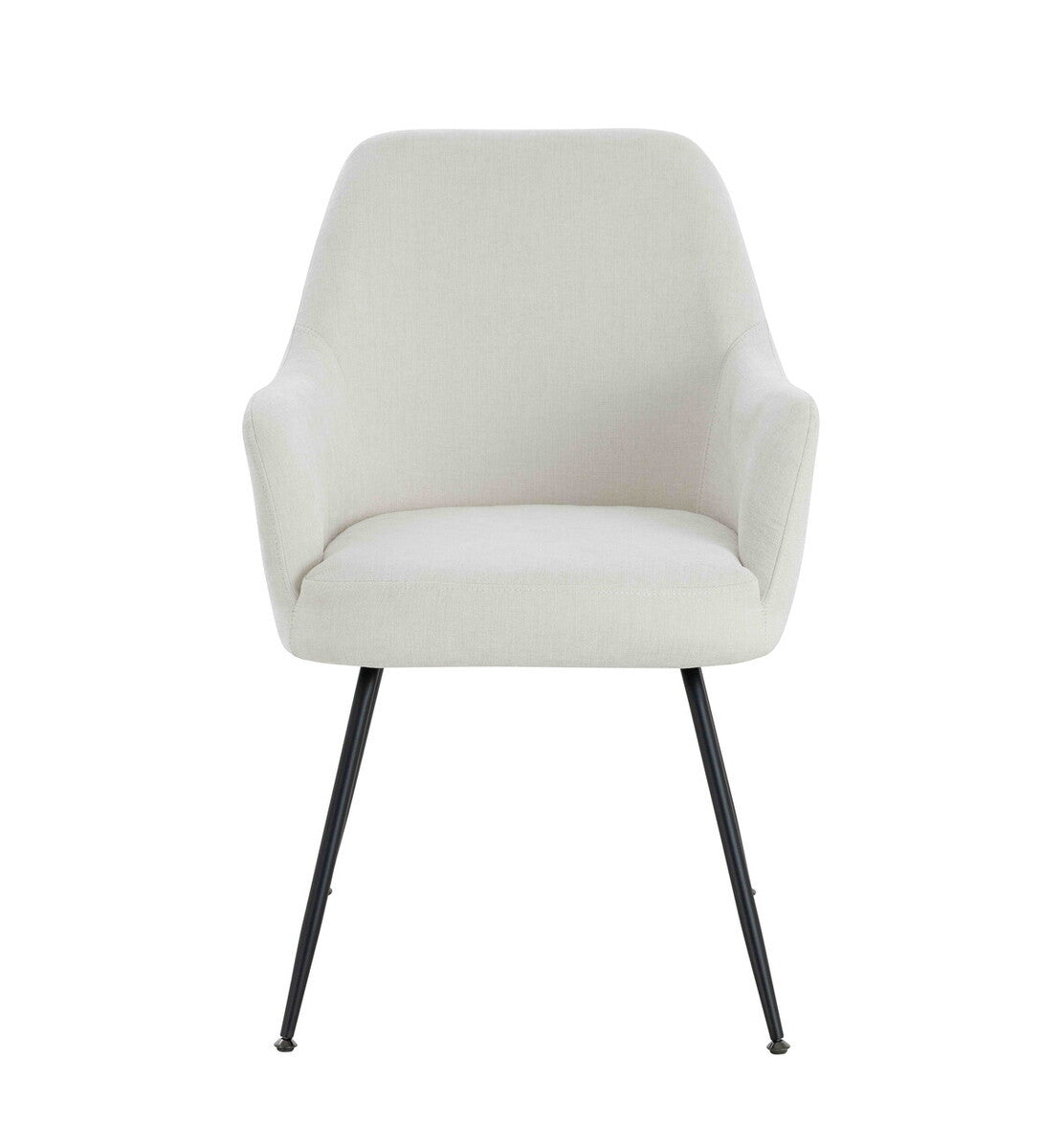 Sande Set of 2 Light Beige Textured Fabric Dining Chairs with Arms