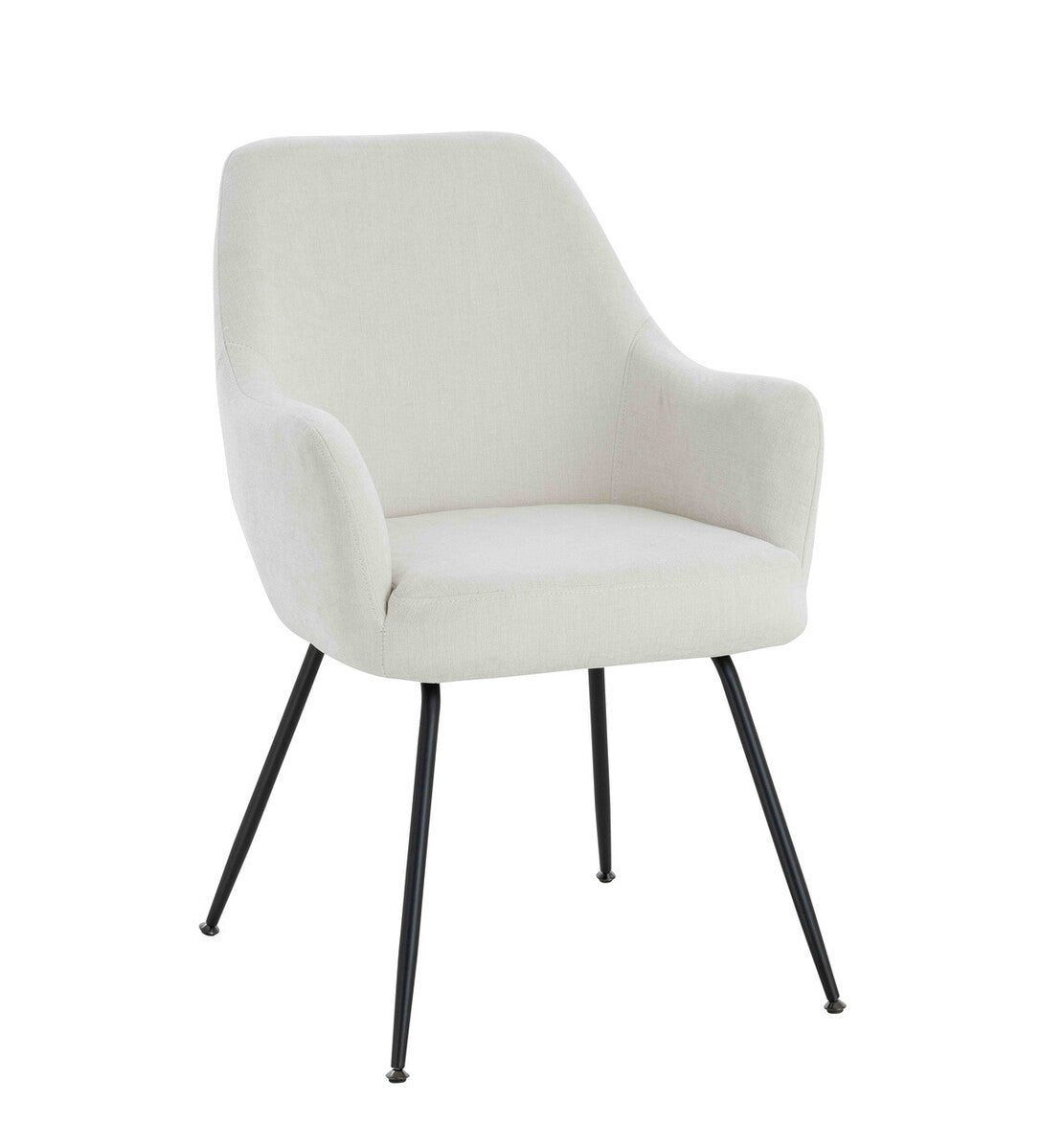 Sande Set of 2 Light Beige Textured Fabric Dining Chairs with Arms