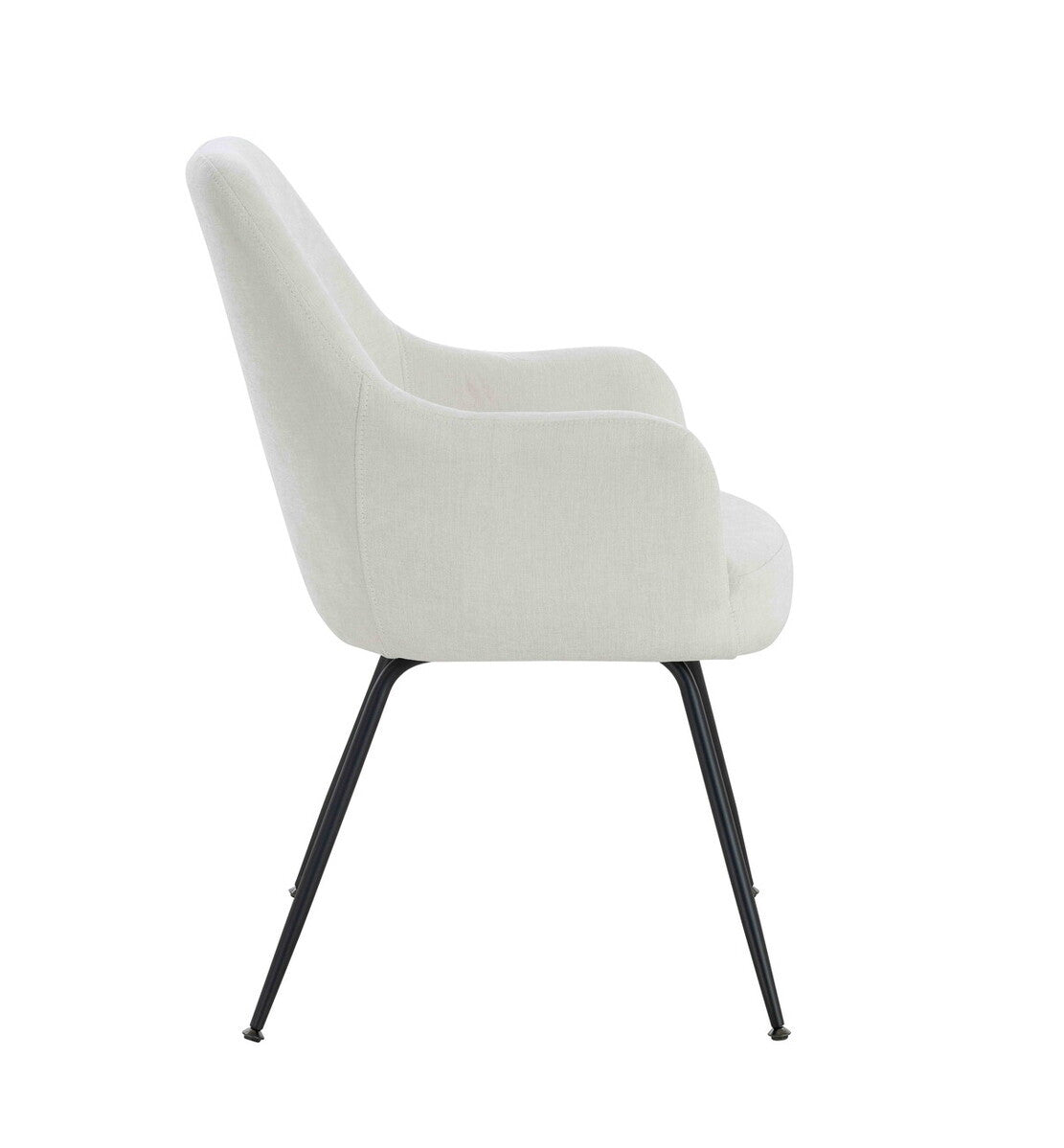 Sande Set of 2 Light Beige Textured Fabric Dining Chairs with Arms