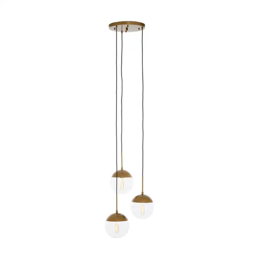 Raine Gold Finish 3 Bulb Pendant Light
