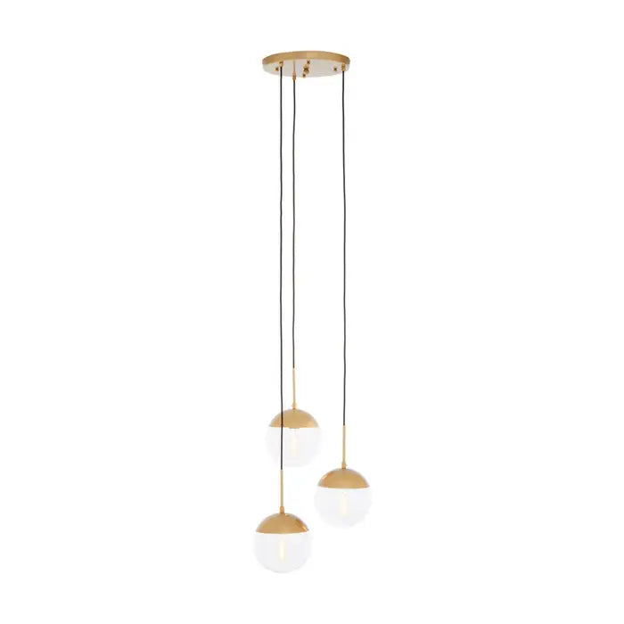 Raine Gold Finish 3 Bulb Pendant Light