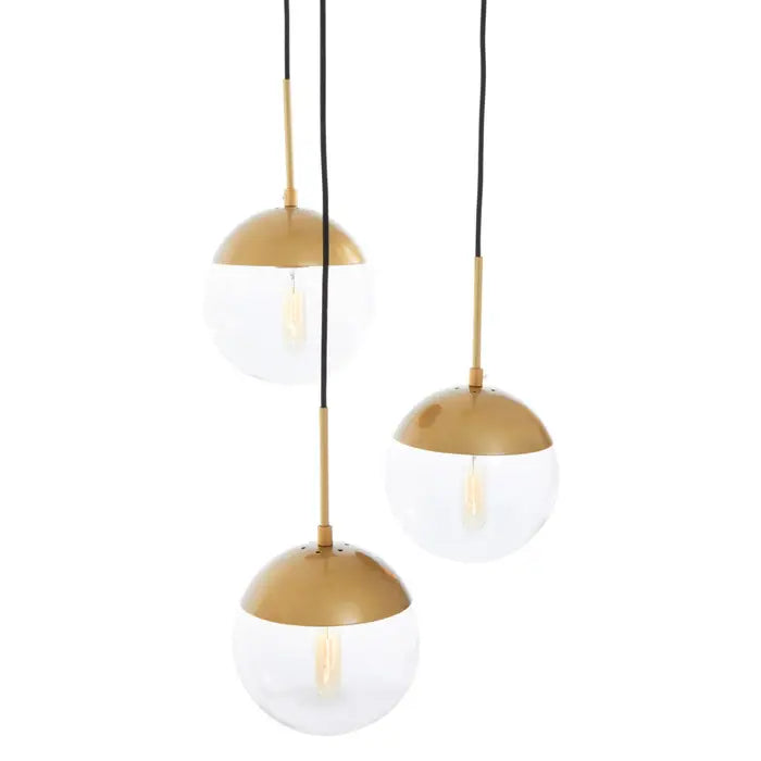 Raine Gold Finish 3 Bulb Pendant Light