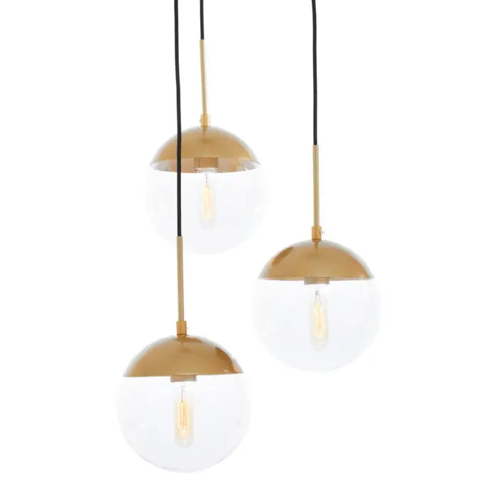 Raine Gold Finish 3 Bulb Pendant Light