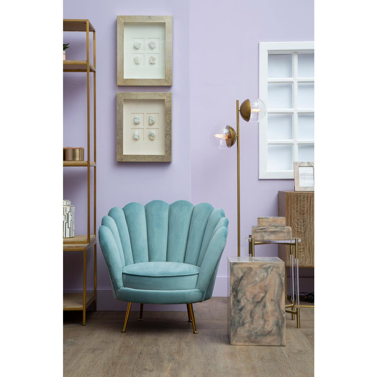 Revel Two Light Gold Finish Floor Lamp