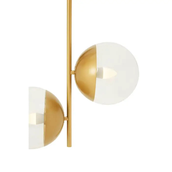 Raine Gold Finish Pendant Light With Two Glass Shades