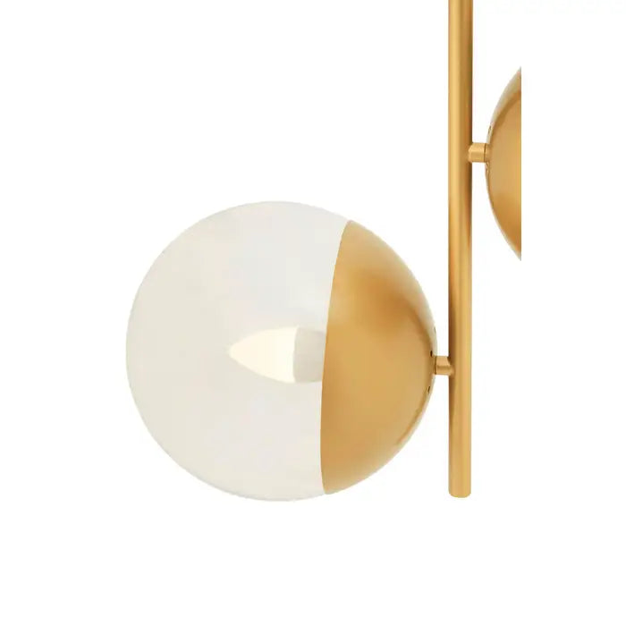 Raine Gold Finish Pendant Light With Two Glass Shades