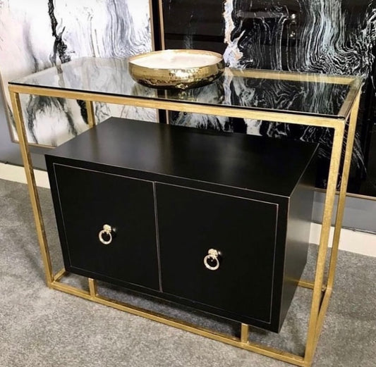 Aurora Gold & Black Suspended 2 Door Cabinet