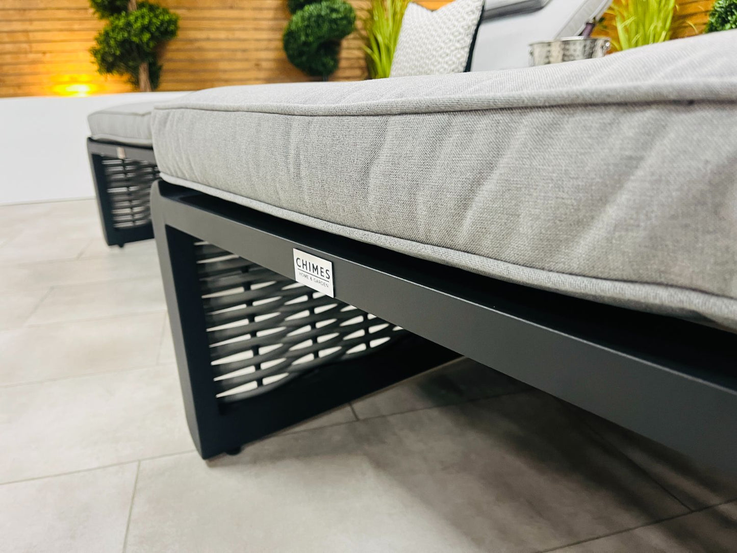 Chimes - Monaco Aluminium Sun Lounger Set with Coffee Table - Rope Weave