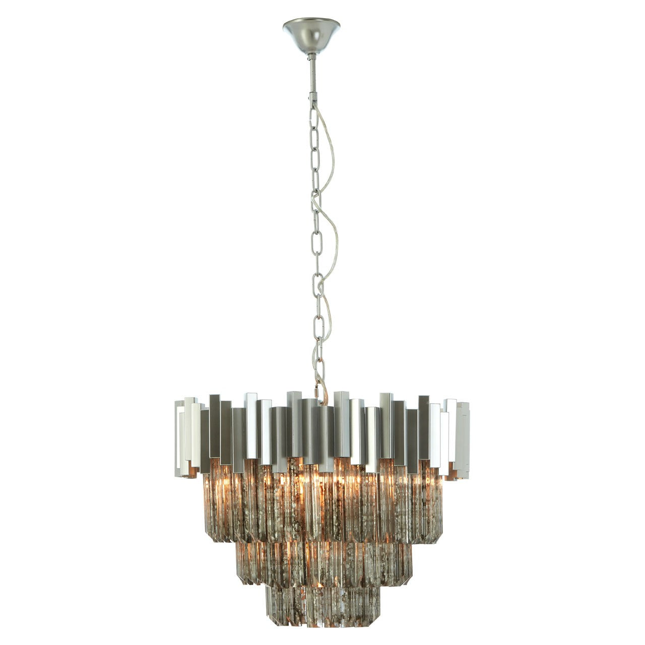 Chimes - Samara Small Nickel Painted Chandelier